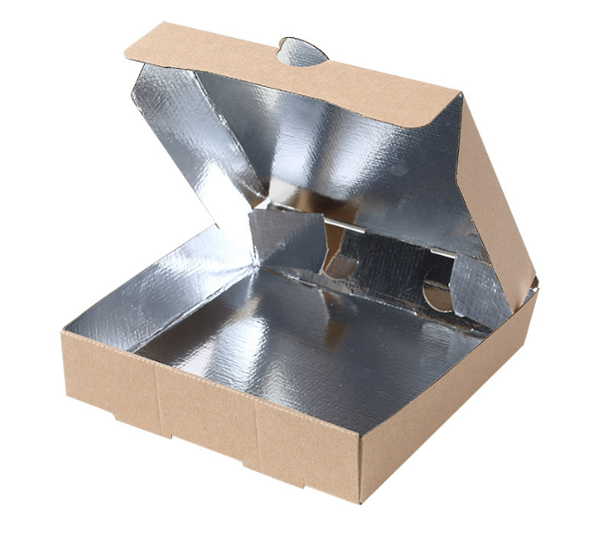 Pizza box aluminum foil insulation