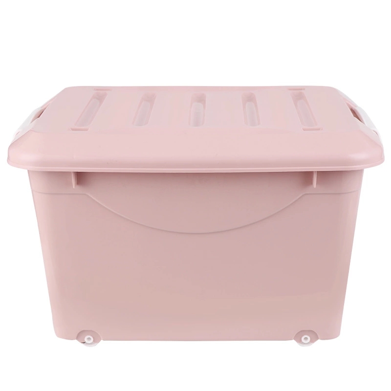 Household Potable PP Plastic Large Capacity Storage Box with Wheel