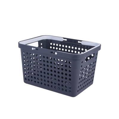 Portable plastic washing clothes laundry basket with handles