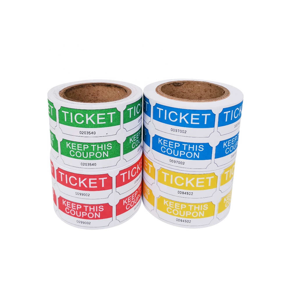 Custom double printing raffle tickets roll